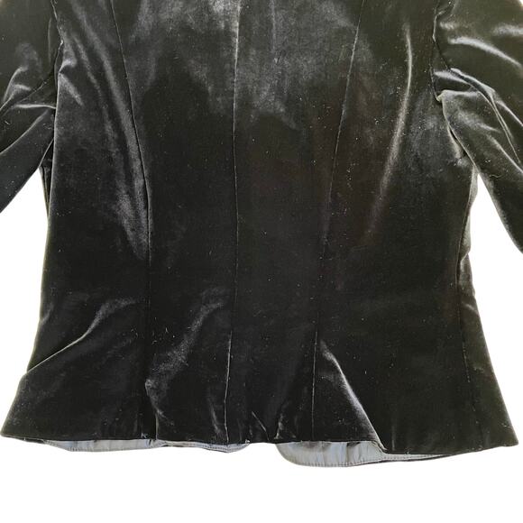 Xscape Sz 8 Vtg Elegant Dressy Ruffle Neck Fitted Velvet Blazer Jacket Luxorious - Picture 11 of 16